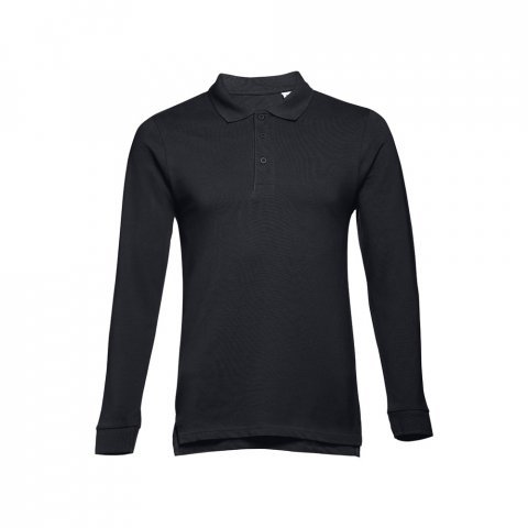 THC BERN 3XL. Polo &agrave; manches longues pour homme - Noir