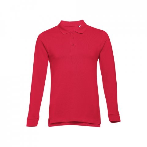 THC BERN 3XL. Polo &agrave; manches longues pour homme - Rouge