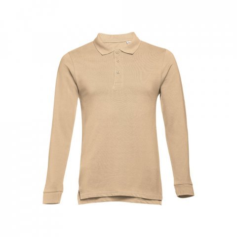THC BERN 3XL. Polo &agrave; manches longues pour homme - Brun clair