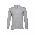 THC BERN 3XL. Polo &agrave; manches longues pour homme - Gris clair matte