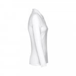 THC BERN WOMEN WH. Women's long-sleeved polo shirt in cotton piqu&eacute; and viscose with removable label - White