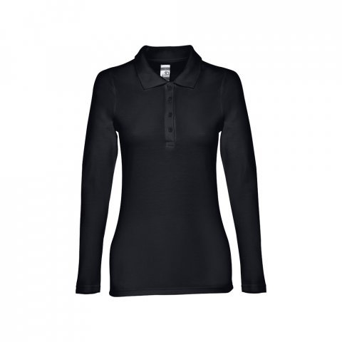 THC BERN WOMEN. Women's long sleeve polo shirt - Black