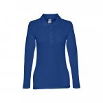 THC BERN WOMEN. Women's long sleeve polo shirt - Royal blue