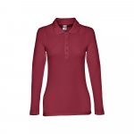THC BERN WOMEN. Women's long sleeve polo shirt - Burgundy
