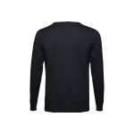 THC MILAN. Pullover da uomo con scollo a V in cotone e poliammide - Nero
