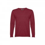 THC MILAN. Pullover da uomo con scollo a V in cotone e poliammide - Bordeaux