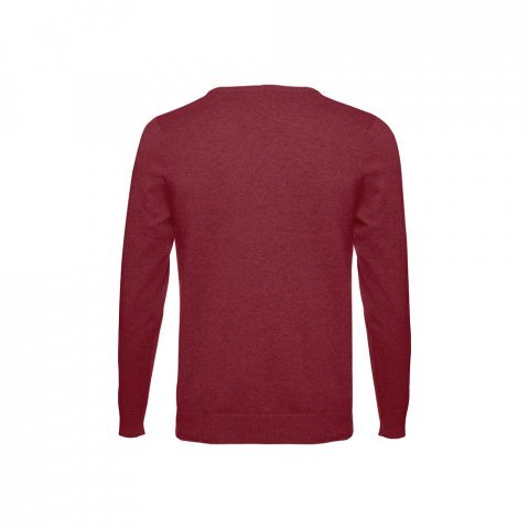 THC MILAN. Pullover da uomo con scollo a V in cotone e poliammide - Bordeaux