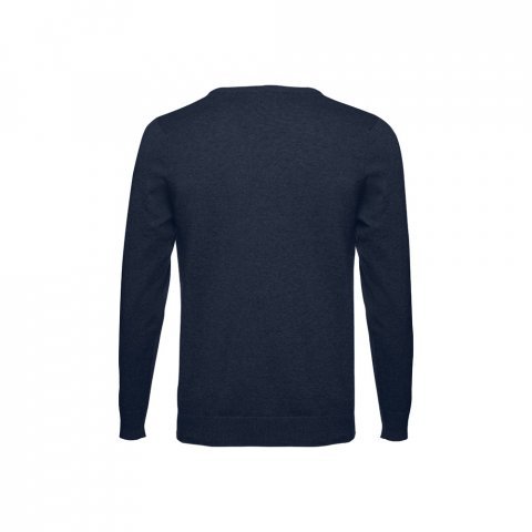THC MILAN. Pullover da uomo con scollo a V in cotone e poliammide - Blu scuro