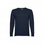 THC MILAN. Pullover da uomo con scollo a V in cotone e poliammide - Blu scuro