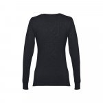 THC MILAN WOMEN. Pullover com decote em" V" para senhora em algod&atilde;o e poliamida - Preto