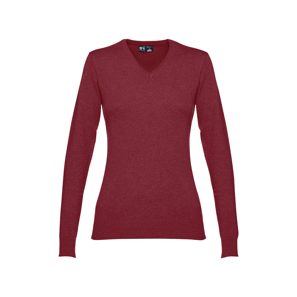 THC MILAN WOMEN. Pullover da donna con scollo a V in cotone e poliammide