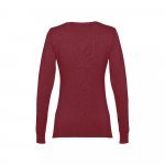 THC MILAN WOMEN. Pullover com decote em" V" para senhora em algod&atilde;o e poliamida - Bordeaux