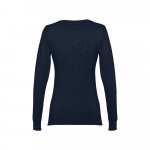 THC MILAN WOMEN. Pullover com decote em" V" para senhora em algod&atilde;o e poliamida - Azul marinho