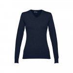 THC MILAN WOMEN. Pullover com decote em" V" para senhora em algod&atilde;o e poliamida - Azul marinho