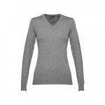 THC MILAN WOMEN. Pullover com decote em" V" para senhora em algod&atilde;o e poliamida - Cinzento matizado