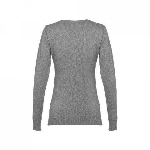 THC MILAN WOMEN. Pullover com decote em" V" para senhora em algod&atilde;o e poliamida - Cinzento matizado