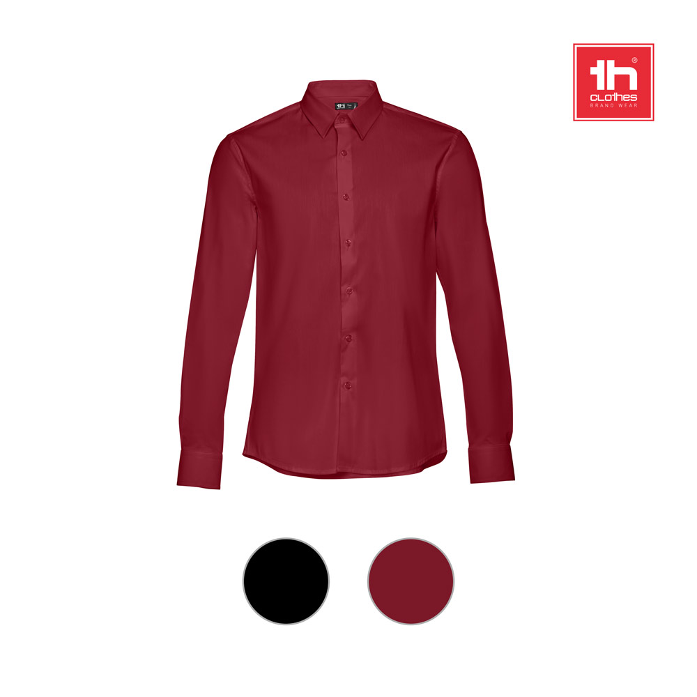 THC PARIS. Camicia da uomo in popeline a maniche lunghe