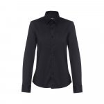 THC PARIS WOMEN. Lang&auml;rmeliges Popeline-Hemd f&uuml;r Damen - Schwarz