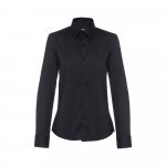 THC PARIS WOMEN. Lang&auml;rmeliges Popeline-Hemd f&uuml;r Damen - Schwarz