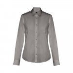 THC PARIS WOMEN. Lang&auml;rmeliges Popeline-Hemd f&uuml;r Damen - Grau