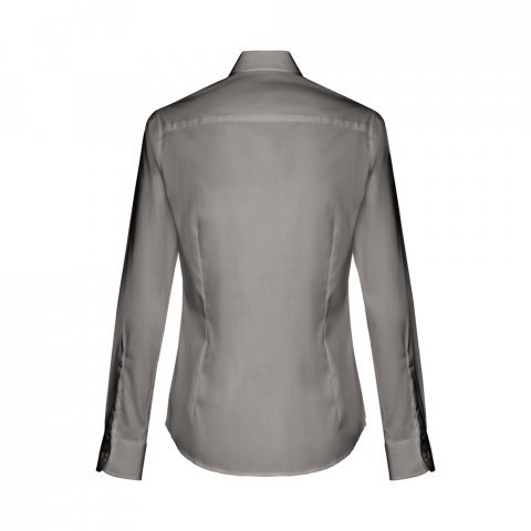 THC PARIS WOMEN. Lang&auml;rmeliges Popeline-Hemd f&uuml;r Damen - Grau