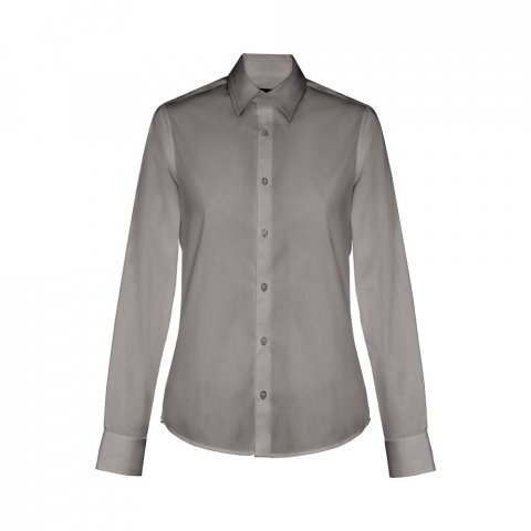 THC PARIS WOMEN. Lang&auml;rmeliges Popeline-Hemd f&uuml;r Damen - Grau
