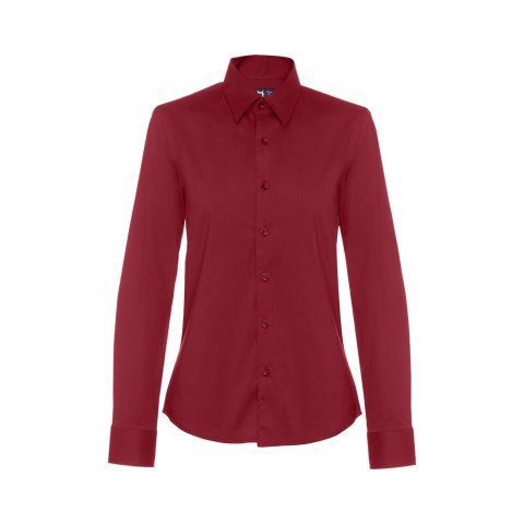 THC PARIS WOMEN. Lang&auml;rmeliges Popeline-Hemd f&uuml;r Damen - Burgunder