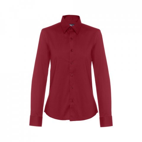 THC PARIS WOMEN. Lang&auml;rmeliges Popeline-Hemd f&uuml;r Damen - Burgunder