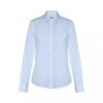 THC PARIS WOMEN. Lang&auml;rmeliges Popeline-Hemd f&uuml;r Damen - Hellblau