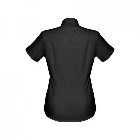 THC LONDON WOMEN. Kurz&auml;rmeliges Oxford-Hemd f&uuml;r Damen - Schwarz