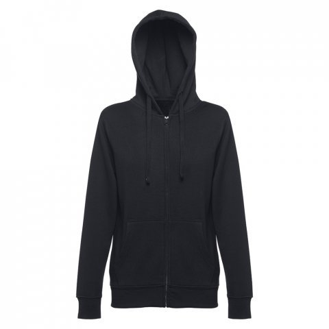 THC AMSTERDAM WOMEN. Sweatshirt para senhora em algod&atilde;o e poli&eacute;ster - Preto