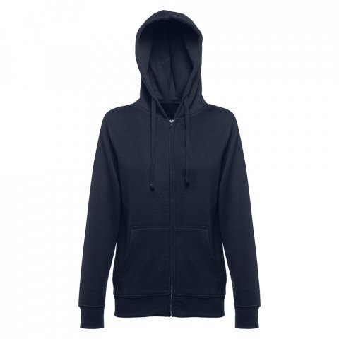 THC AMSTERDAM WOMEN. Sweatshirt para senhora em algod&atilde;o e poli&eacute;ster - Azul marinho