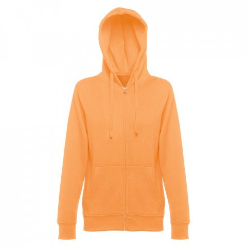 THC AMSTERDAM WOMEN. Sweatshirt para senhora em algod&atilde;o e poli&eacute;ster - Laranja coral