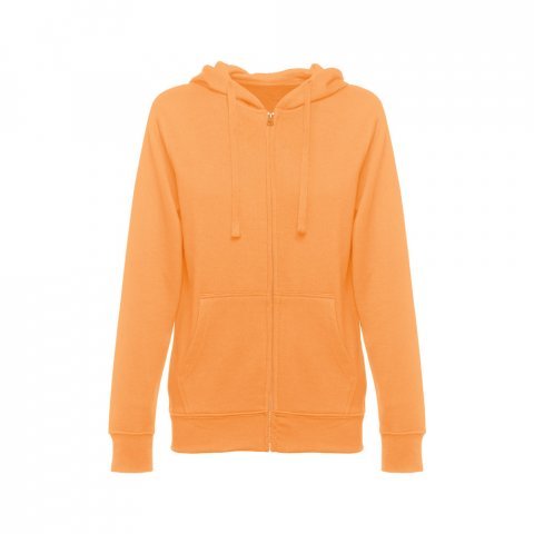 THC AMSTERDAM WOMEN. Sweatshirt para senhora em algod&atilde;o e poli&eacute;ster - Laranja coral