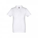 THC ADAM KIDS WH. Kurz&auml;rmeliges Poloshirt f&uuml;r Kinder (unisex). Farbe Wei&szlig; - Wei&szlig;