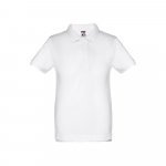 THC ADAM KIDS WH. Kurz&auml;rmeliges Poloshirt f&uuml;r Kinder (unisex). Farbe Wei&szlig; - Wei&szlig;