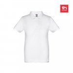 THC ADAM KIDS WH. Kurz&auml;rmeliges Poloshirt f&uuml;r Kinder (unisex). Farbe Wei&szlig;