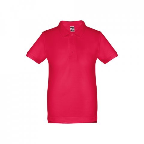 THC ADAM KIDS. Polo para crian&ccedil;a (unissexo) de manga curta em algod&atilde;o - Vermelho