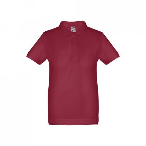 THC ADAM KIDS. Polo para crian&ccedil;a (unissexo) de manga curta em algod&atilde;o - Bordeaux