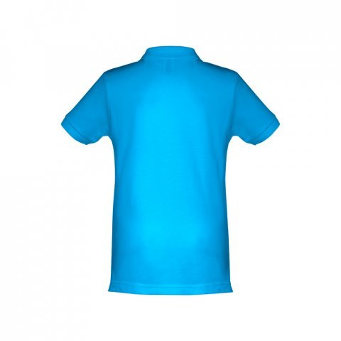 THC ADAM KIDS. Polo para crian&ccedil;a (unissexo) de manga curta em algod&atilde;o - Azul aqua