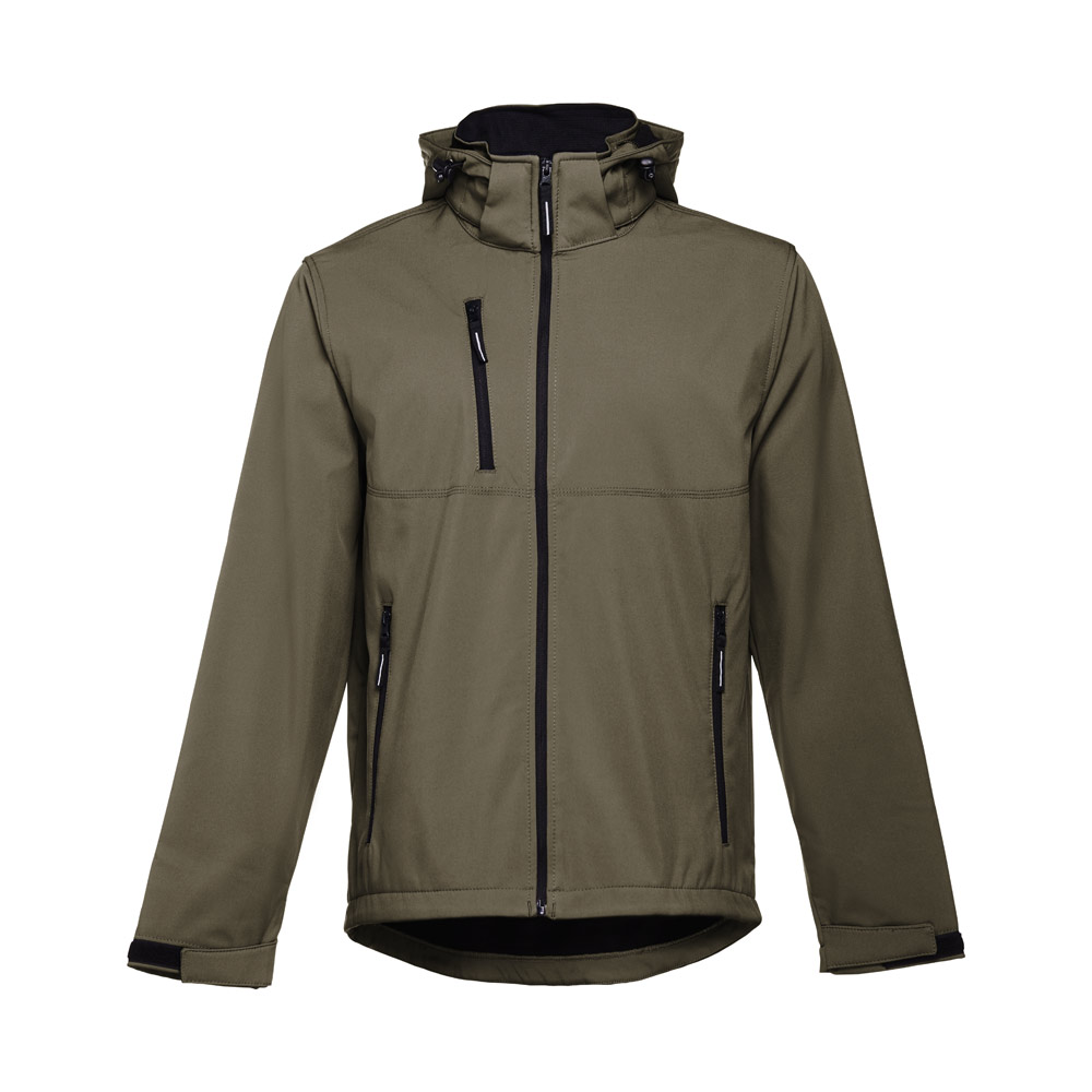 THC ZAGREB. Giacca softshell da uomo in poliestere ed elastan