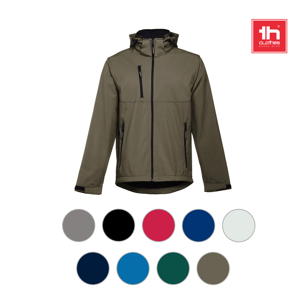 THC ZAGREB. Giacca softshell da uomo in poliestere ed elastan