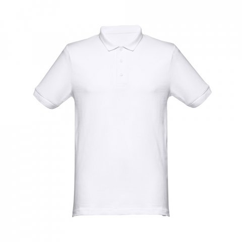 THC MONACO WH. Kurzarm-Poloshirt f&uuml;r Herren aus kardierter Baumwolle - Wei&szlig;