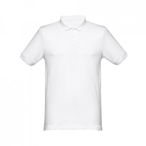 THC MONACO WH. Kurzarm-Poloshirt f&uuml;r Herren aus kardierter Baumwolle - Wei&szlig;