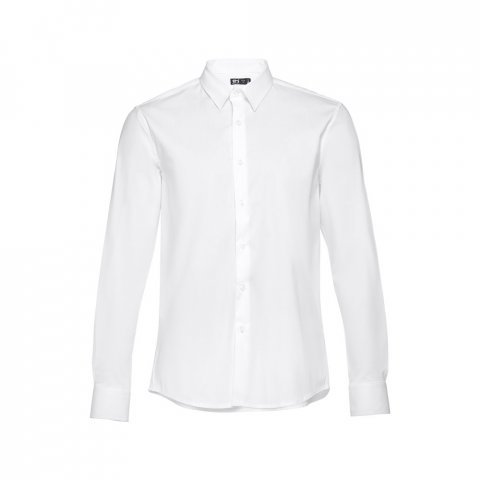 THC PARIS WH. Camisa popelina de manga comprida para homem. Cor branca - Branco