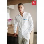THC PARIS WH. Camisa popelina de manga comprida para homem. Cor branca