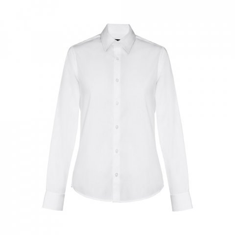 THC PARIS WOMEN WH. Popeline overhemd met lange mouwen voor dames. Witte kleur - Wit