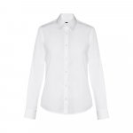 THC PARIS WOMEN WH. Popeline overhemd met lange mouwen voor dames. Witte kleur - Wit