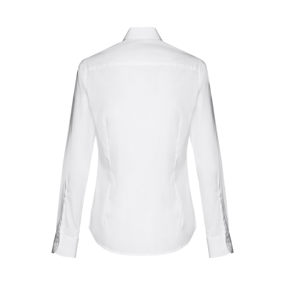 THC PARIS WOMEN WH. Camicia in popeline a maniche lunghe da donna. colore bianco