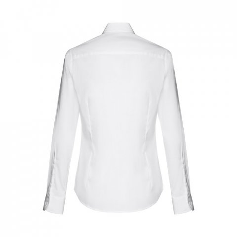 THC PARIS WOMEN WH. Popeline overhemd met lange mouwen voor dames. Witte kleur - Wit